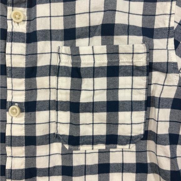 Zara Boys Navy and White Checkered Long Sleeve Flannel Shirt. - Picture 5 of 8